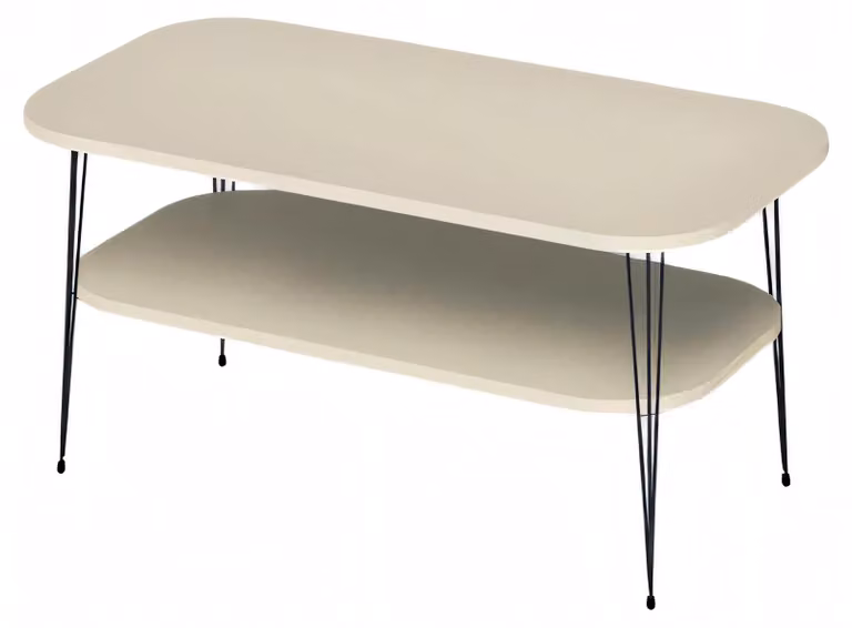 Eleganter Beigefarbener Couchtisch aus Holz mit modernem Design