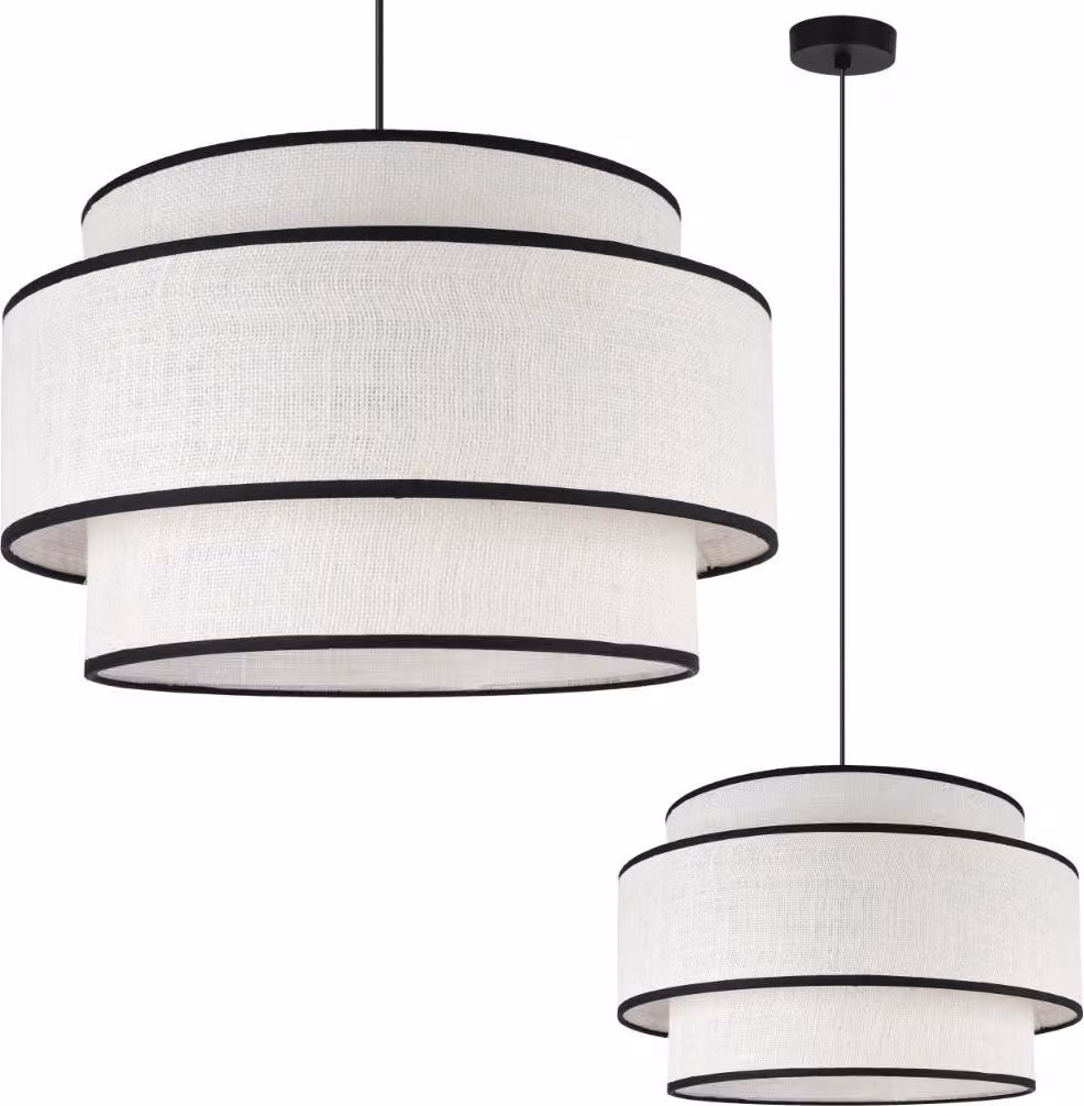 Lampada a sospensione Juta Trio 1 luce bianco-nero 45cm E27