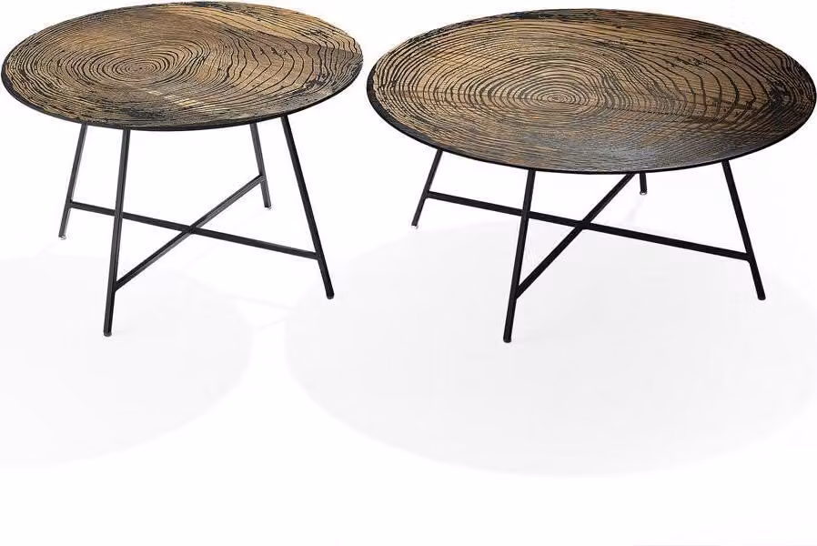 Modern Holz Couchtische Rund 2x Couchtische Möbel Design Wohnzimmer