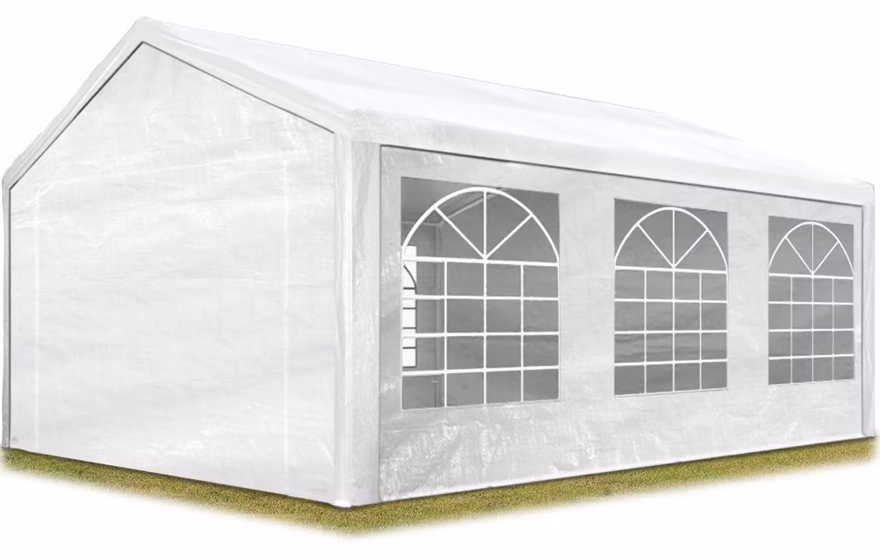 TOOLPORT Tendone per feste gazebo 3x6 m bianco PE 350 N impermeabile protezione UV tenda giardino sagre eventi mercati esterno