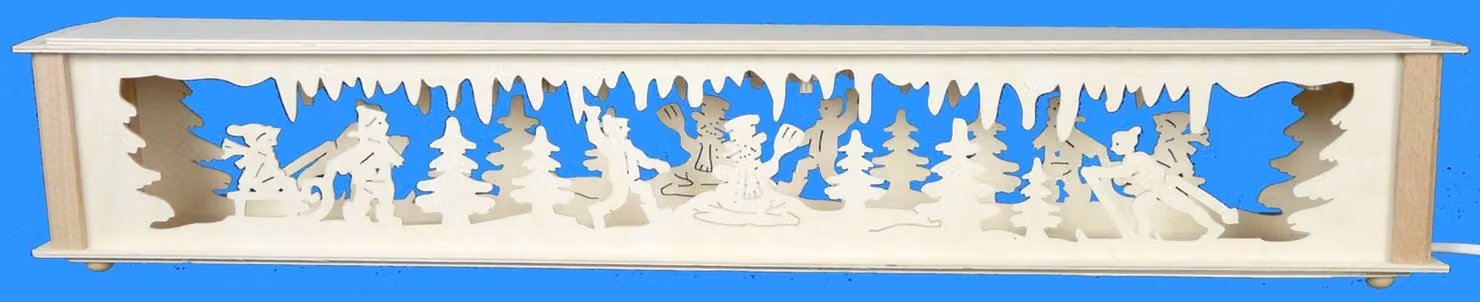 Alzata decorativa per Natale, adatta anche per bambini, con illuminazione. Dimensioni: 72x10x10 cm. Nuova