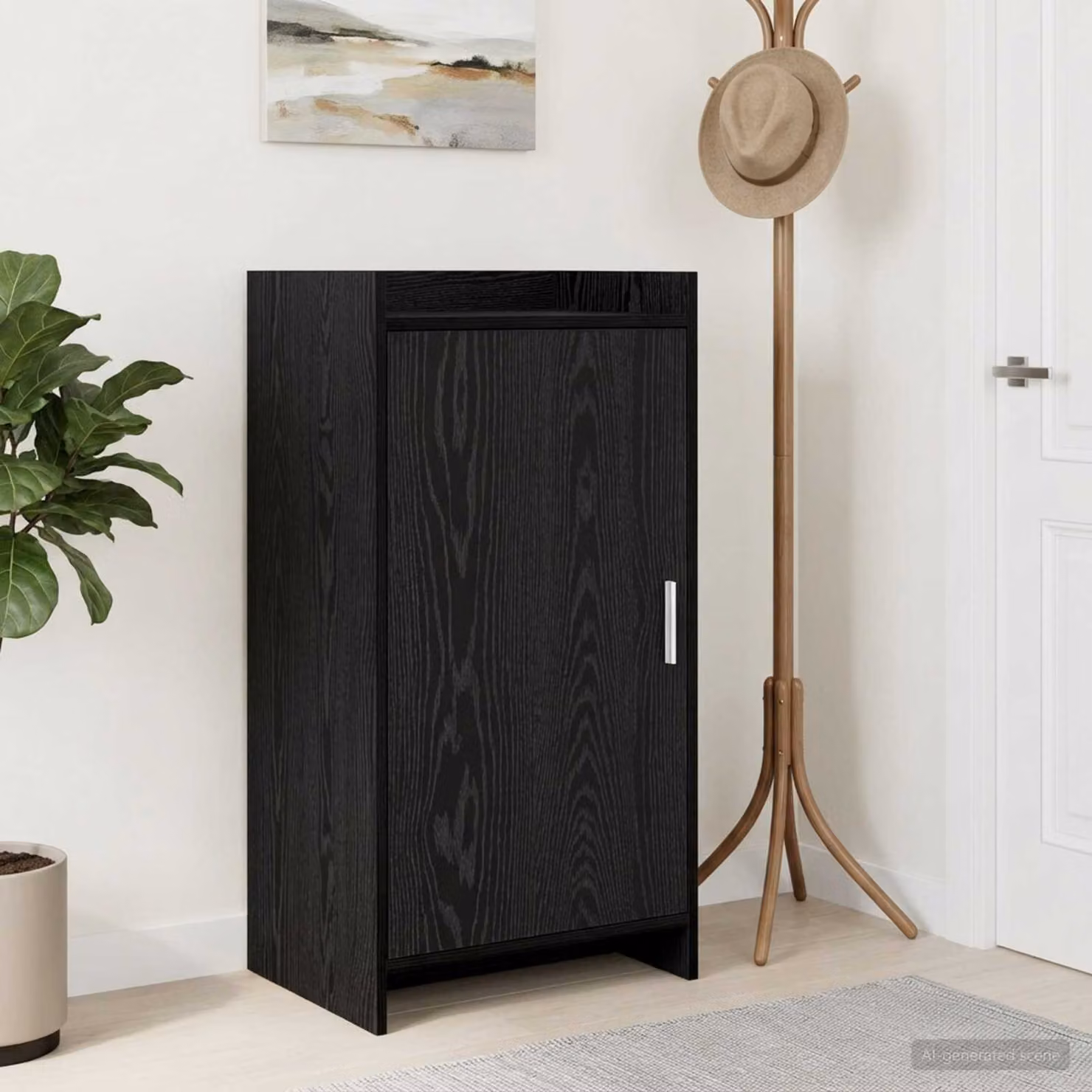 Mobile porta scarpe moderno vidaXL con scomparti basculanti in nero, L 48 cm x P 36 cm x H 92 cm
