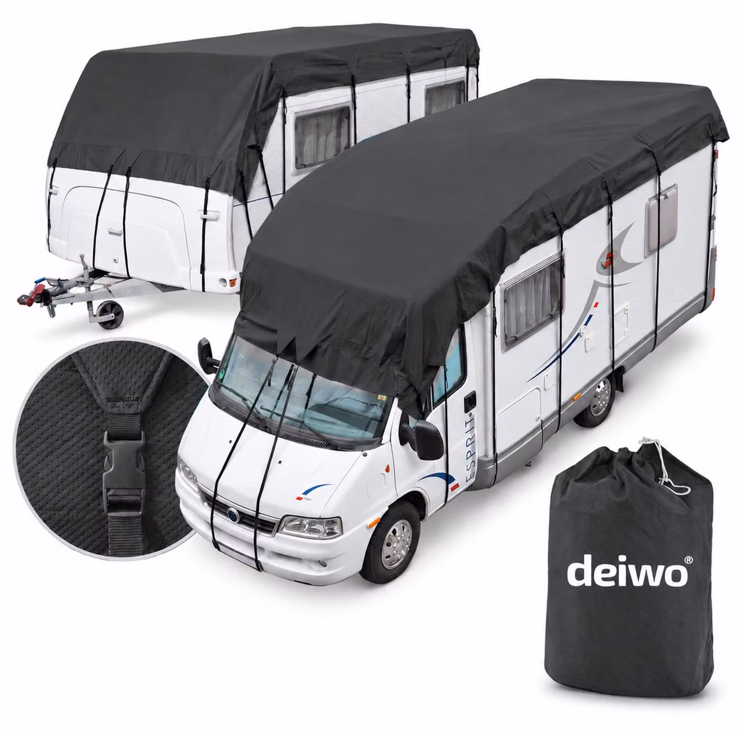 Telo protettivo per tettoia di camper e caravan, resistente alle intemperie, 8 x 3 metri