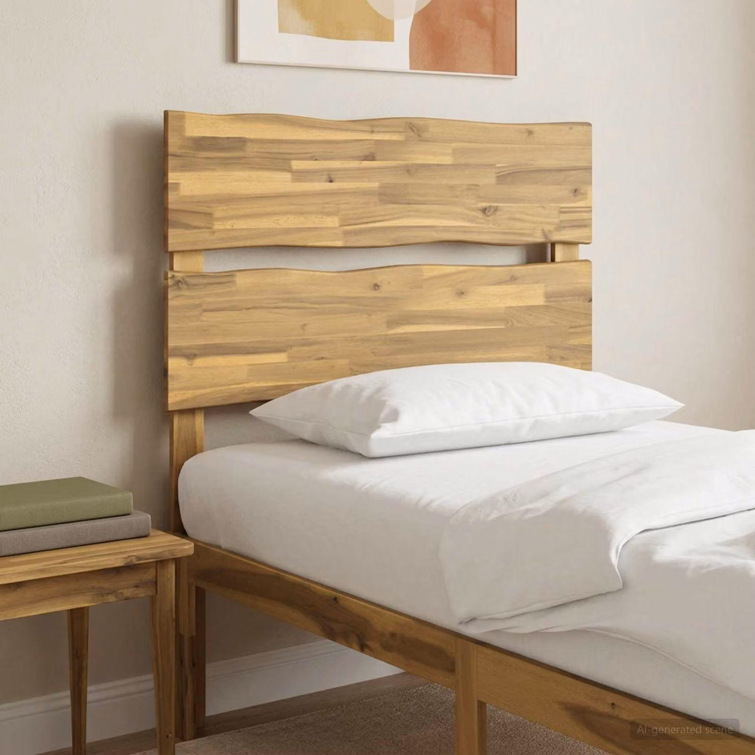 Testiera per letto vidaXL ROSTOCK in legno di acacia bianco con bordo vivo