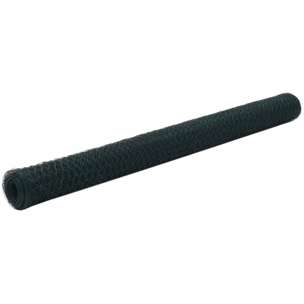 vidaXL Recinzione in filo d'acciaio con rivestimento in PVC 25x1,5 m Verde