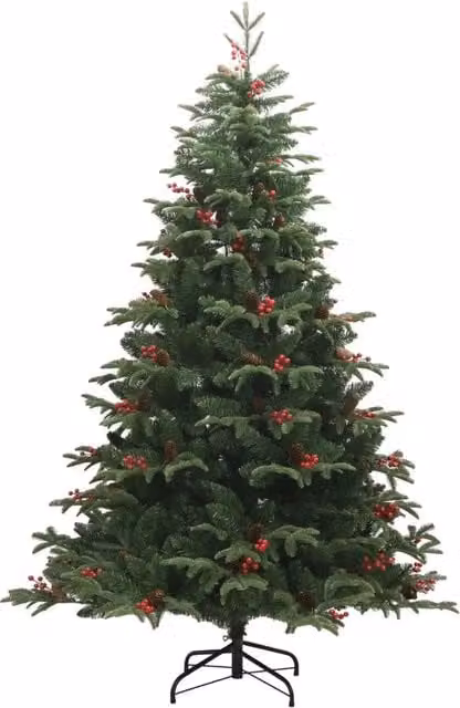 Albero di Natale artificiale con pigne e bacche verde vidaXL Altezza: 210 cm