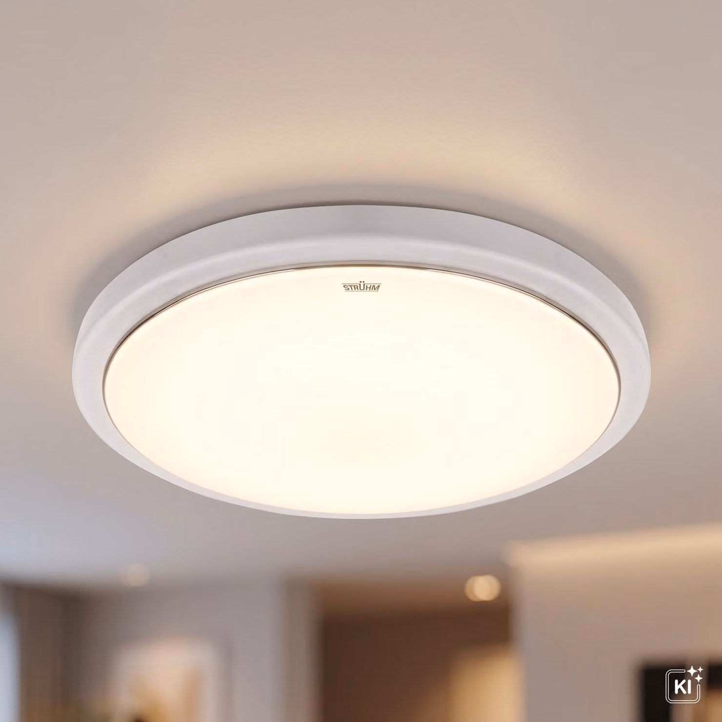 Lampada da soffitto a LED in metallo IP44 D: 26 cm rotonda Bianco neutro 4100 K 1840 lm