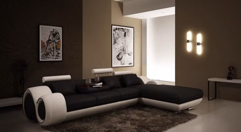 Patentiertes Design Ecksofa Sofa Couch Polster Leder Ecke Wohnlandschaft BERLINs