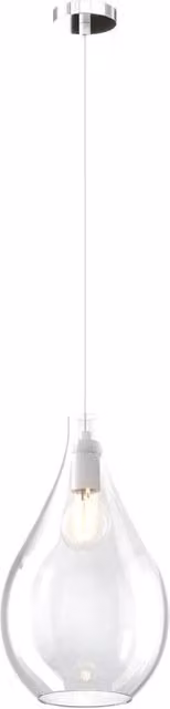 Lampadario a sospensione contemporaneo Drop 2.0 Top Light in metallo cromato e vetro trasparente con attacco E27