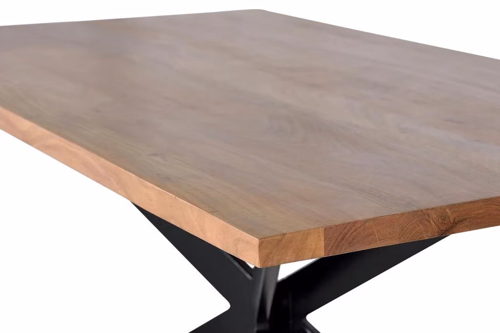 Tavolo da pranzo rettangolare in legno di acacia e metallo stile industrial Giner y Colomer colore marrone e nero – 2