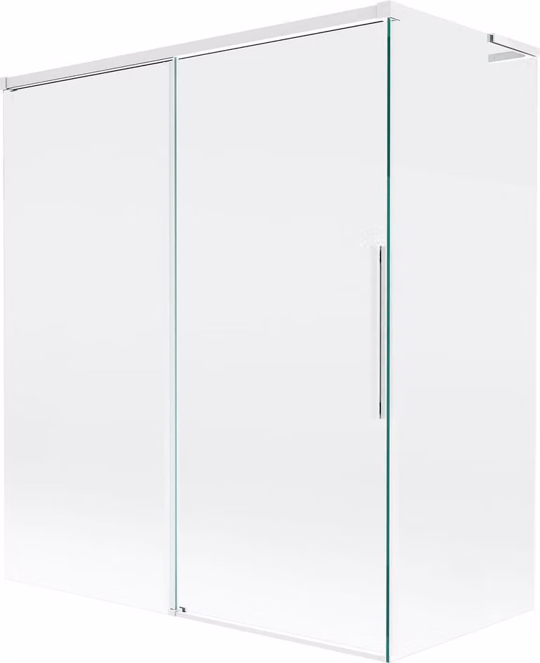 Mexen Rox L paratia per vasca da bagno a 2 ante scorrevoli 140 + 70 x 150 cm, trasparente, bianco - 8C9L-140-070-20-00