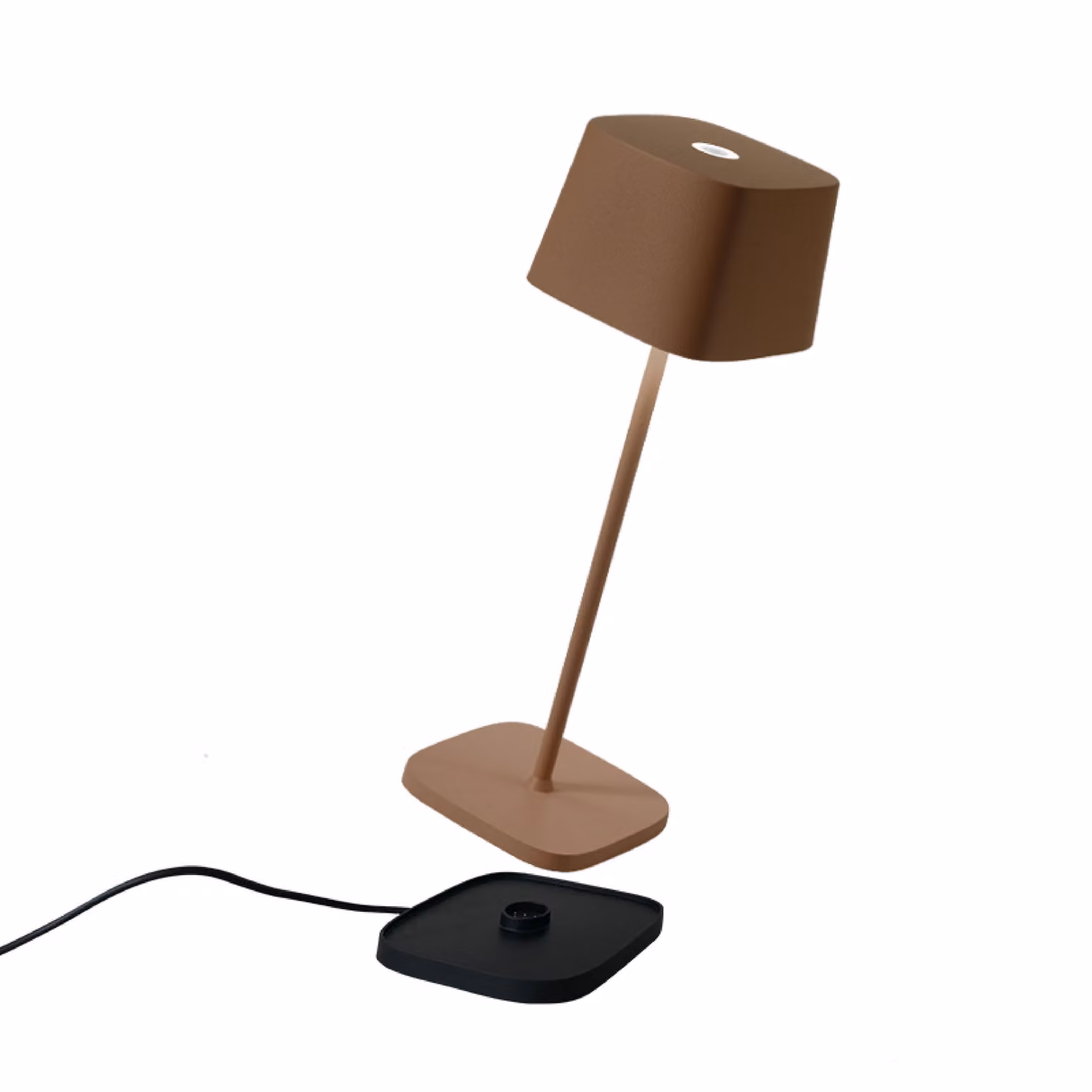 Zafferano Ofelia Mini Lampada da Tavolo - Lampada da esterno a LED ricaricabile - 30 cm - Marrone