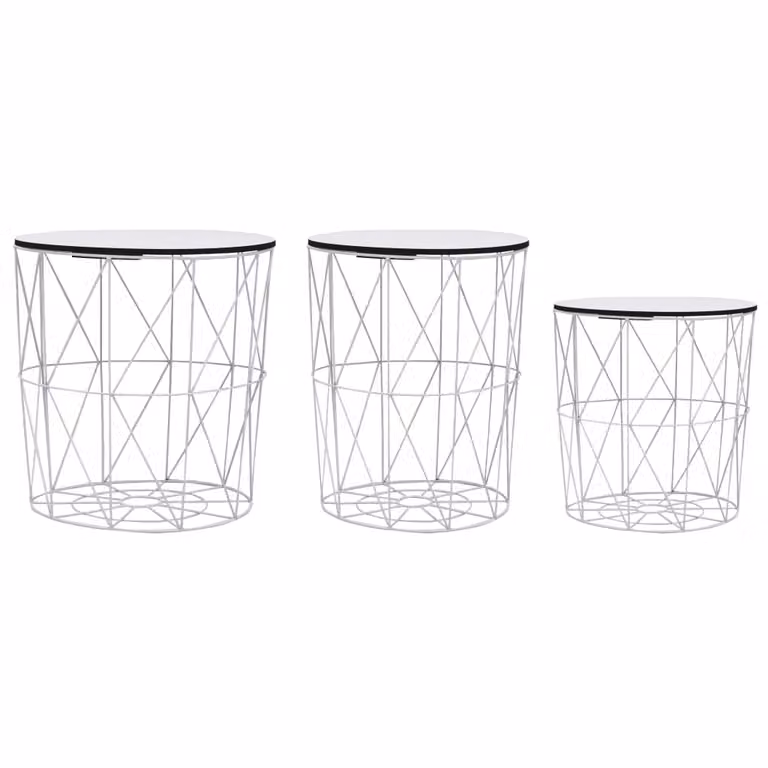 Maison Exclusive - Set di 3 tavolini da salotto, bianco