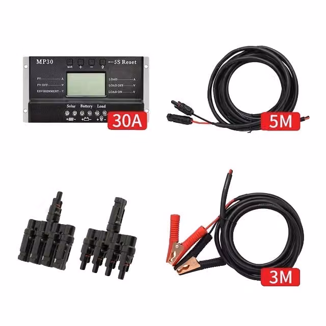 Connettore per cavo solare, lunghezze 3M/5M, adatto per batterie al piombo, set di cavi da 30A