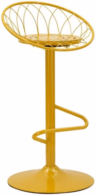 Sgabello bar Clox in metallo color giallo senape KENDRA HOME