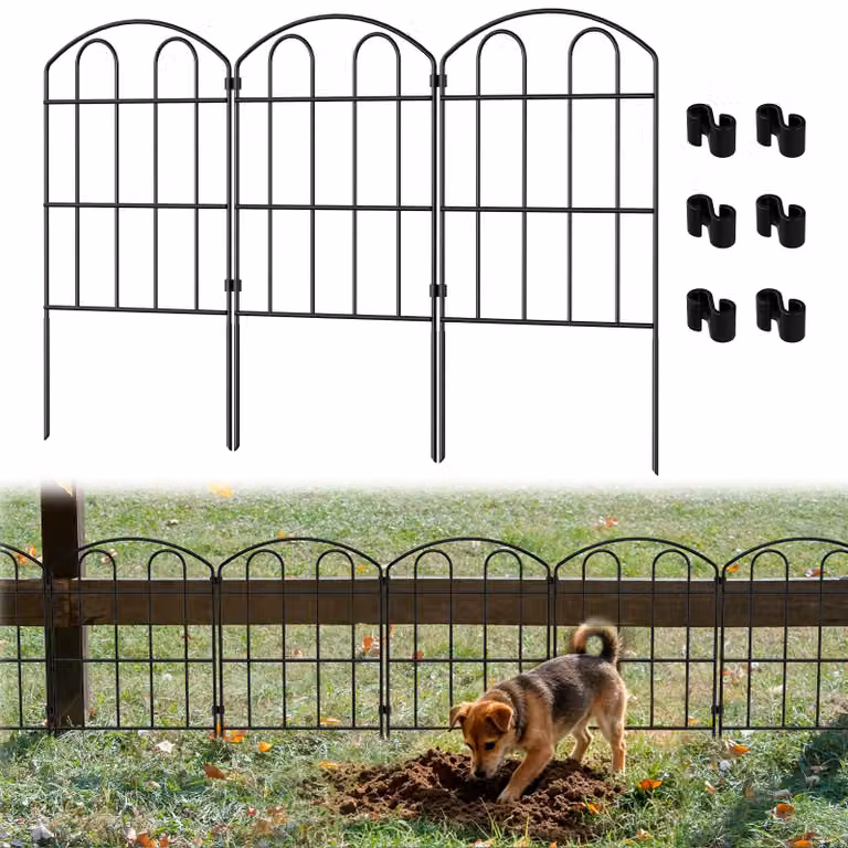 Recinzione per giardino, 10 pannelli, recinzione a paletti senza necessità di scavo, barriera protettiva per animali