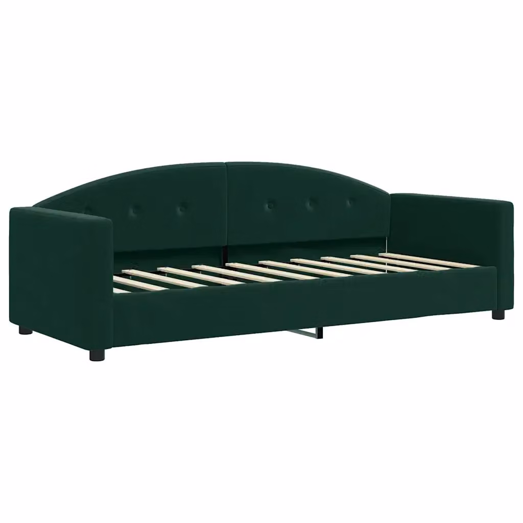 Letto moderno vidaXL in velluto verde per camera da letto o soggiorno L/P/H: 200 x 80 x 90 cm – 2