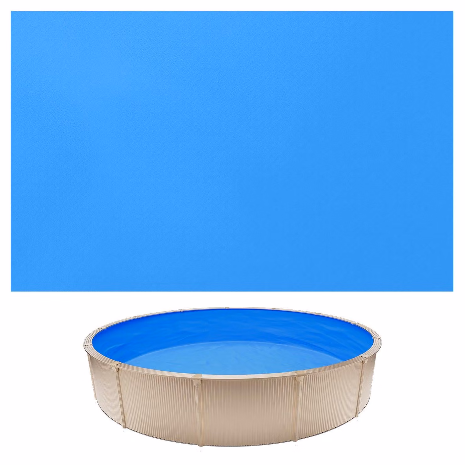 Rivestimento interno per piscina - Rivestimento di ricambio con giunti sovrapposti - Per diametro 3,5 m - Per pareti alte 90 cm - Spessore 0,6 mm - PVC resistente - Per piscine fuori terra - Blu