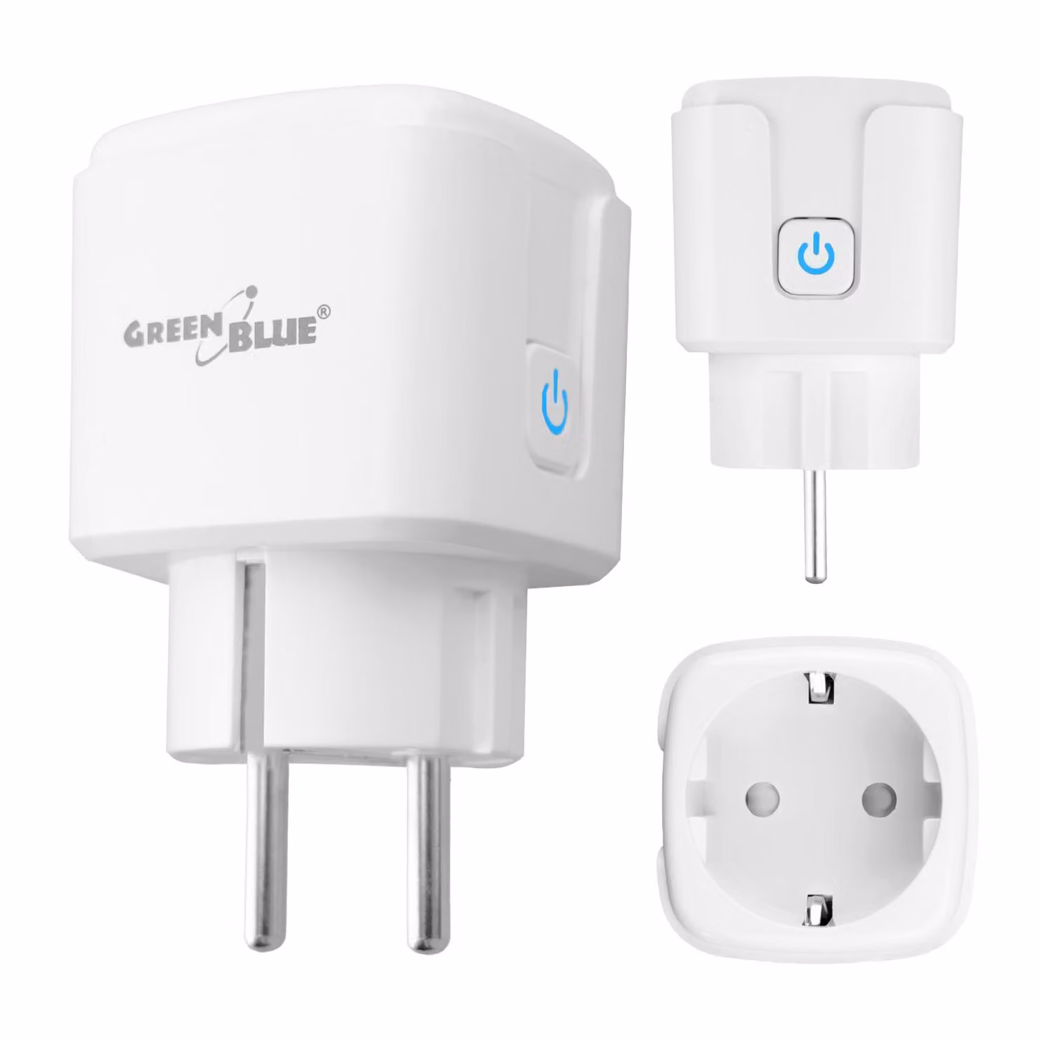 Presa Wi-Fi GreenBlue telecomandata per Android/iOS/Alexa/Google Home con timer e misuratore di potenza, max. 16 A/3840 W GB735 W