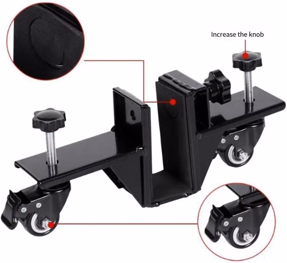 Set di 2 carrelli per il trasporto di ante - Modello regolabile - Acciaio Q235 - Capacità di carico 800 kg - Larghezza 0–48 mm - Ruote girevoli a 360° con sistema di bloccaggio