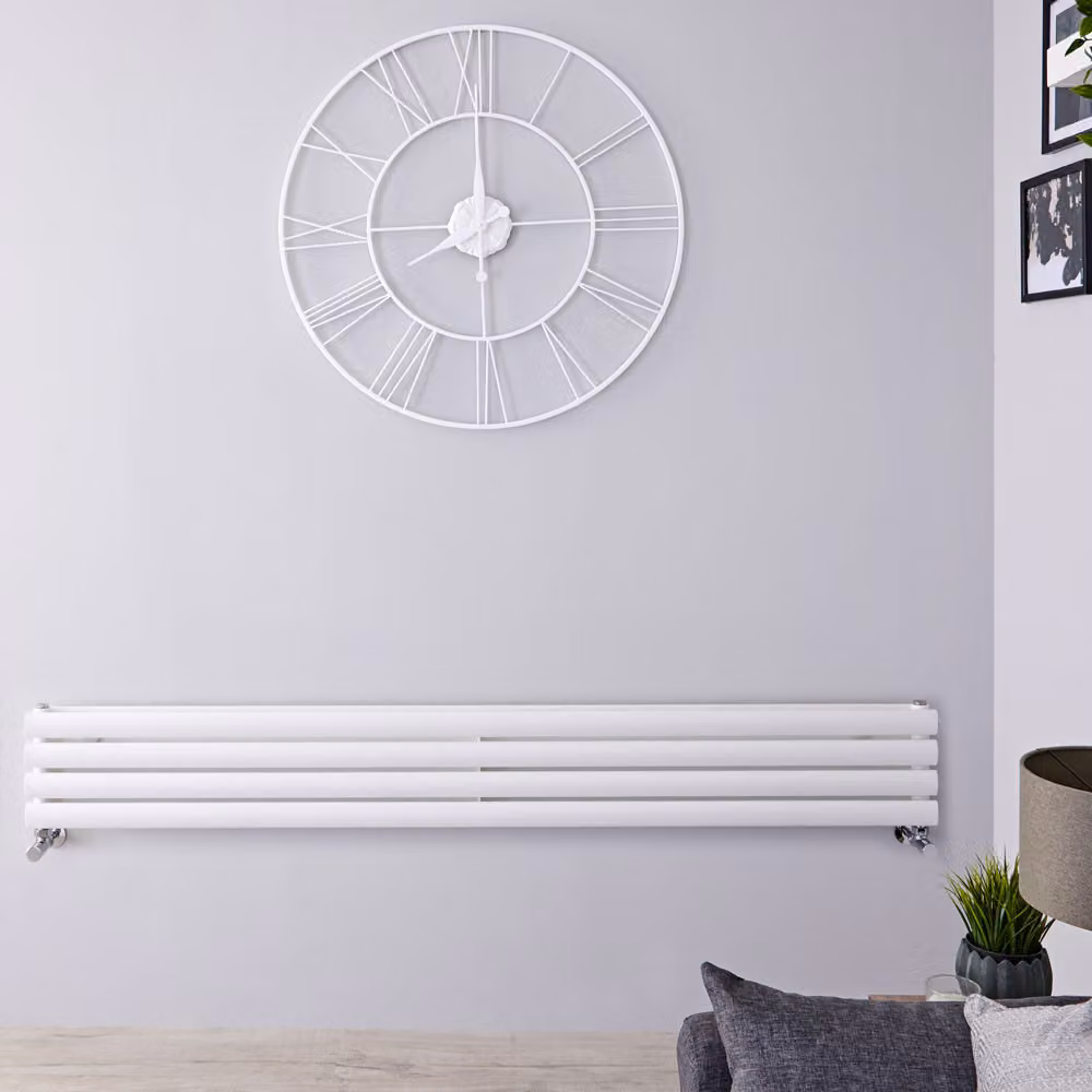 Radiatore di Design Orizzontale - Pannello Doppio - 236mm x 1600mm - Bianco - Revive