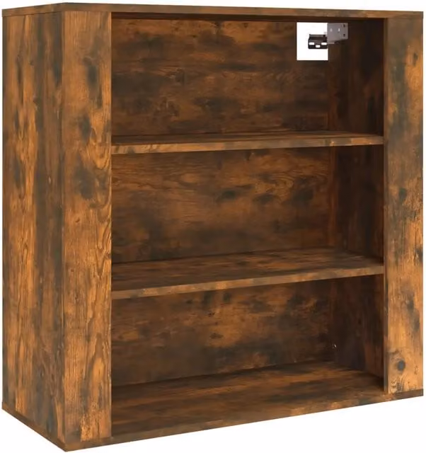 Armadio da parete 80 x 33 x 80 cm grande spazio di archiviazione decorazione moderna in legno ingegnerizzato rovere fumo 02_0048285