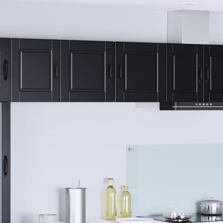 Set di 2 armadietti a muro vidaXL PORTO moderni in legno MDF nero opaco L/P/H: 40 x 31 x 40 cm