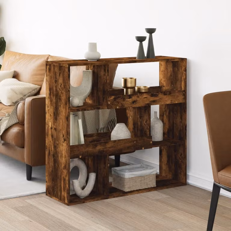 Libreria moderna vidaXL in legno e MDF color marrone, da appendere al muro, L 100 cm x P 33 cm x H 94,5 cm
