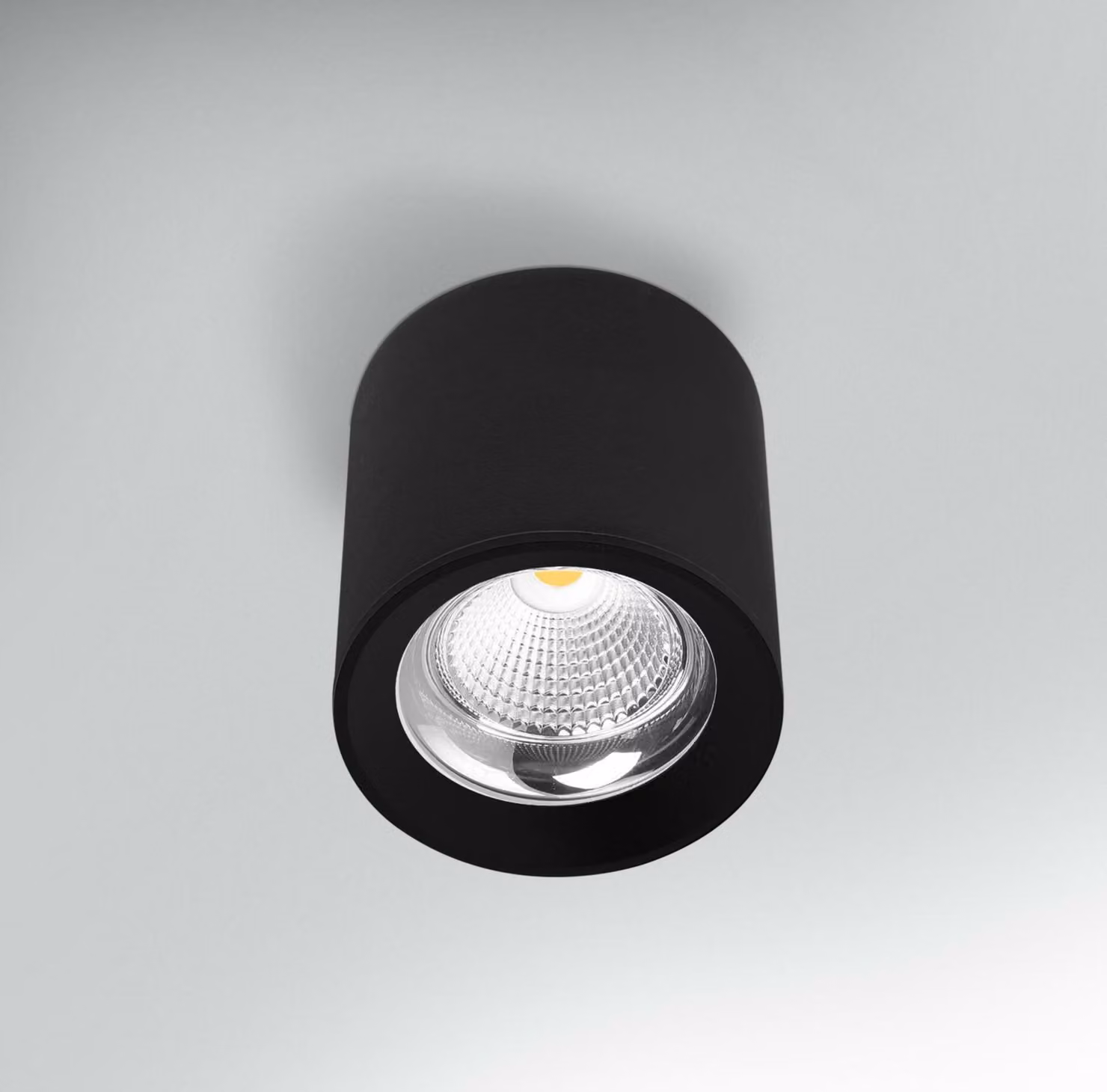 Plafoniera a LED CENTURY RONDO nera, diametro 130 x 155 mm, 25 W, 230 V, 3000 K, 45 °C, grado di protezione IP20