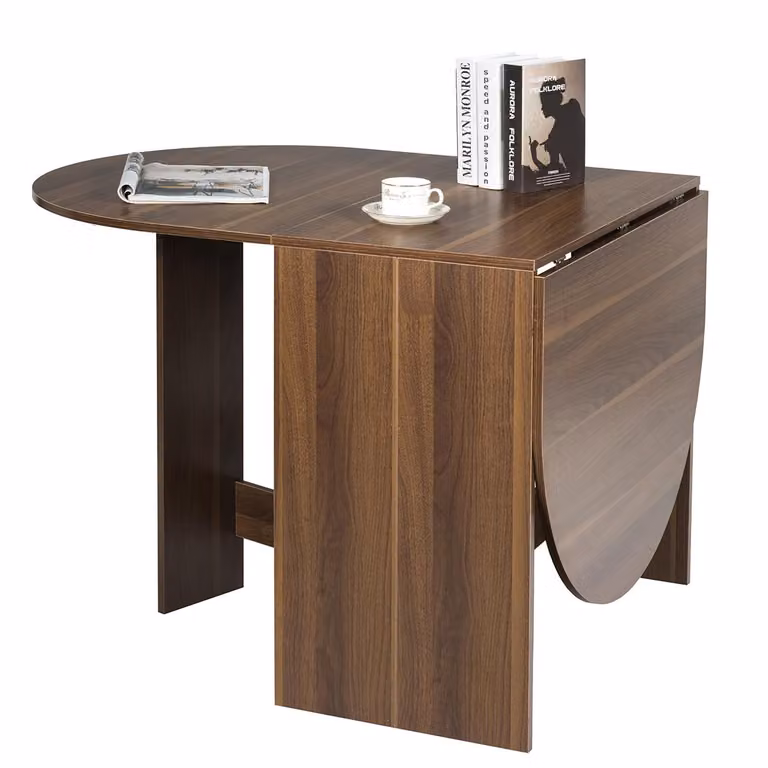 Tavolo pieghevole COSTWAY, tavolo da cucina in legno, tavolo da pranzo per 4-7 persone, tavolo pieghevole con capacità di carico fino a 60 kg, ideale per piccoli spazi, dimensioni 163x80x75 cm. Caffè