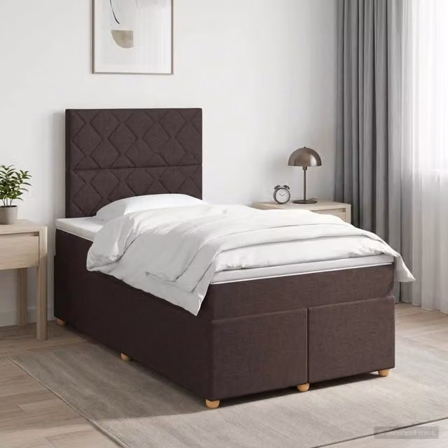Letto box spring con materasso Marrone Scuro 120 x 190 cm 3453847
