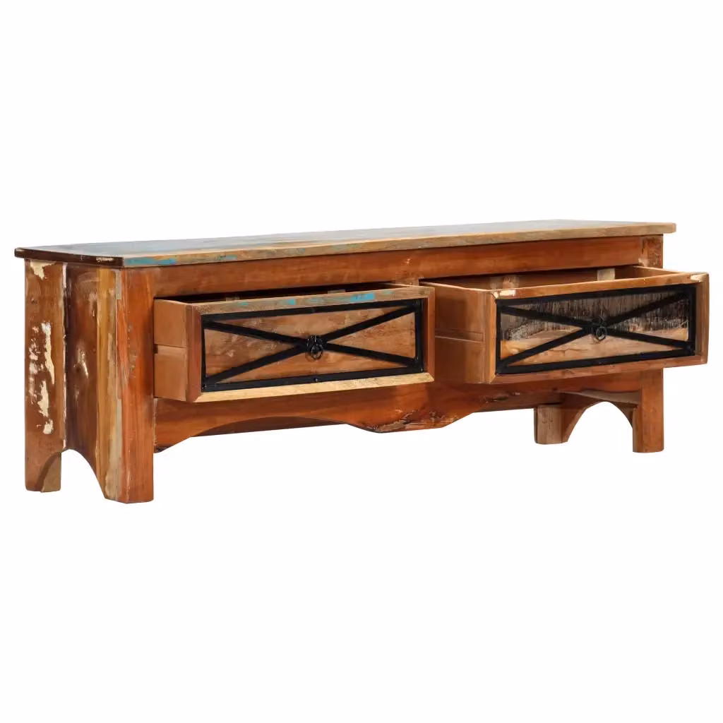 Mobile Porta TV retro in legno di acacia multicolore vidaXL L/P/H: 120 x 30 x 40 cm – 2