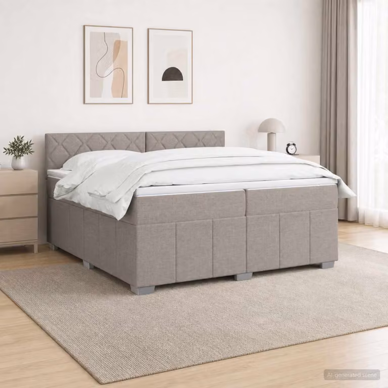 Letto box spring vidaXL con materasso a molle insacchettate in tessuto, L/P: 200 x 200 cm