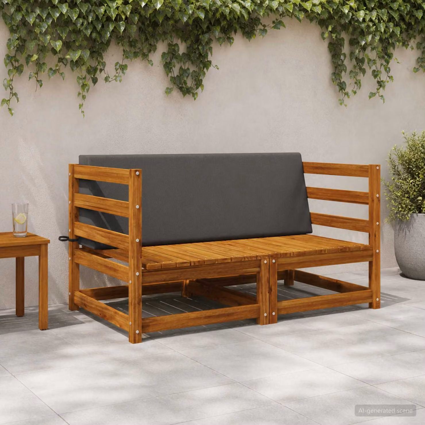 vidaXL Cuscino schienale SOEST in poliestere, Antracite, L: 120 cm, H: 40 cm, P: 20 cm