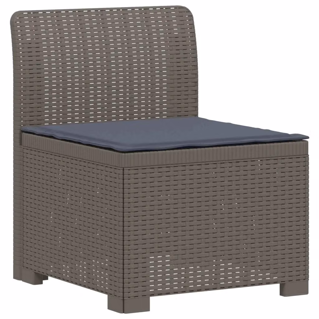 Divano da giardino a 1 posto con cuscino in rattan effetto moderno colore grigio L: 70 cm, P: 62 cm, H: 55 cm – 2