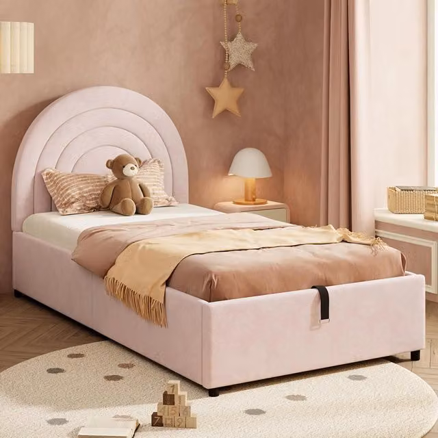 Letto bambino 90x200cm?- Xylo - velluto rosa