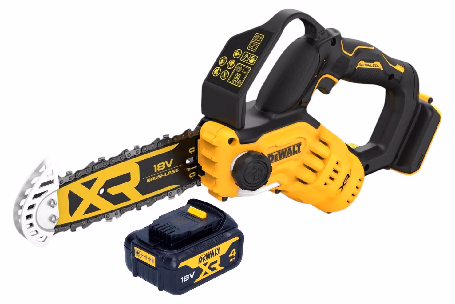 Sega per potatura a batteria DeWalt DCMPS 520 N 18 V 20 cm senza spazzole + 1x batteria 4,0 Ah - senza caricabatterie