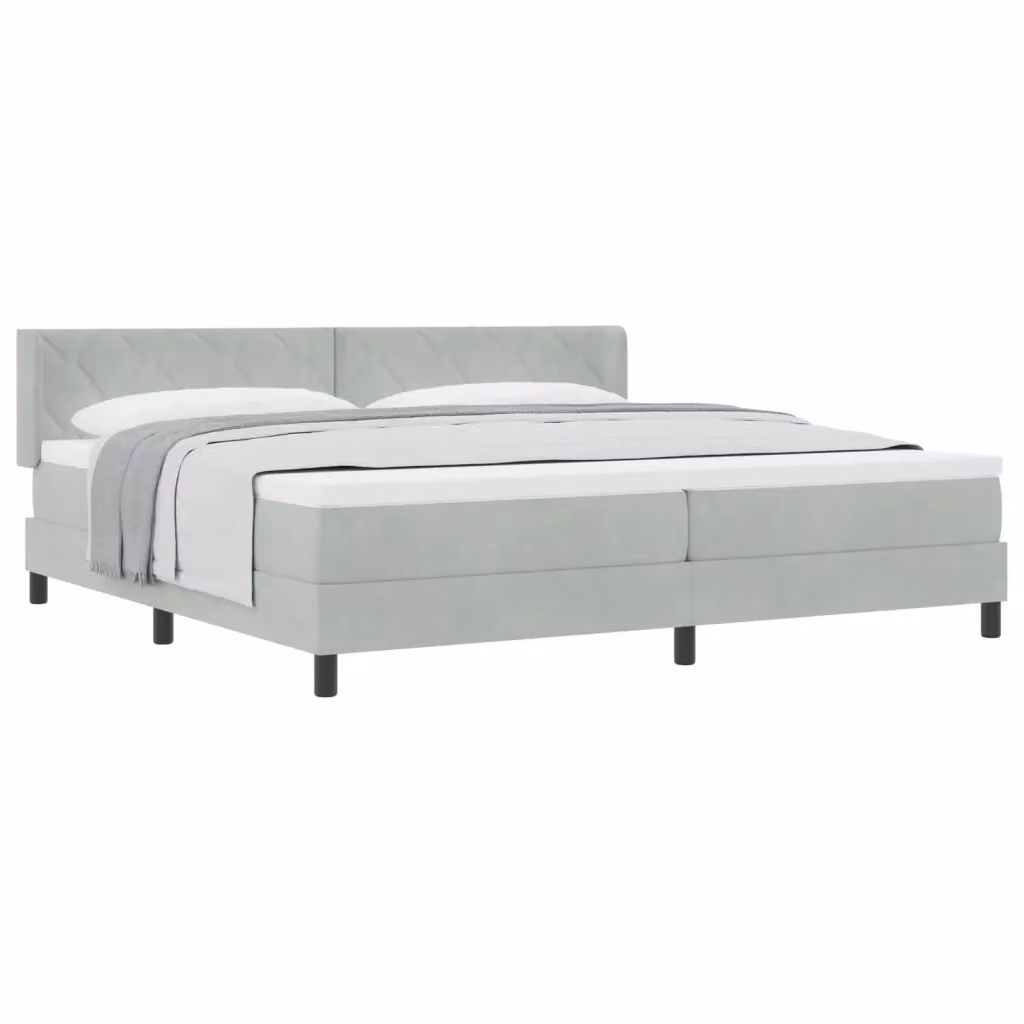 Letto ibrido con testiera in velluto vidaXL Grigio, L/P/H: 200 x 200 x 280 cm – 2