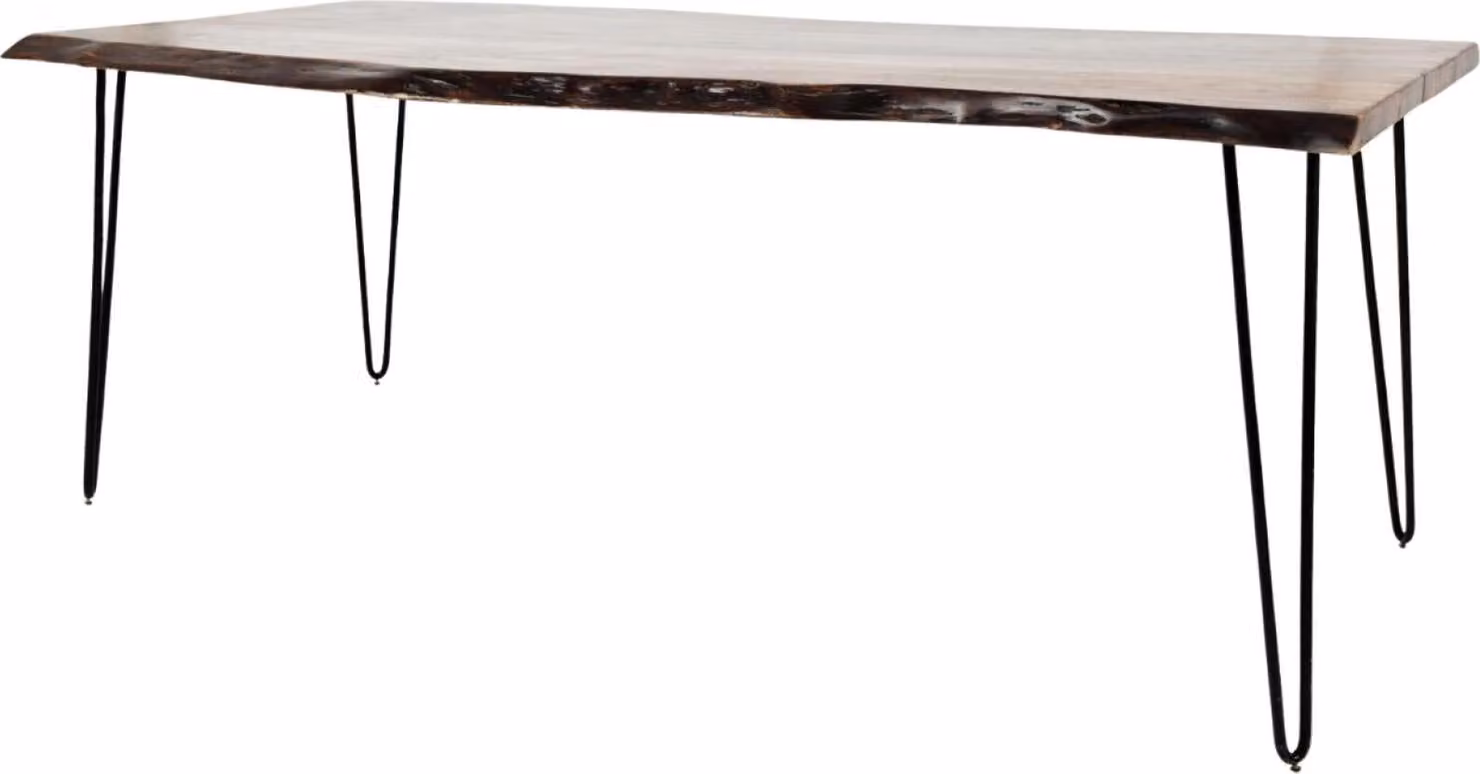 FURNLUX Tavolo da pranzo Avola Noce e Nero 99cm / Colore principale: Marrone / Dimensioni: 99 x 73 x 201 cm