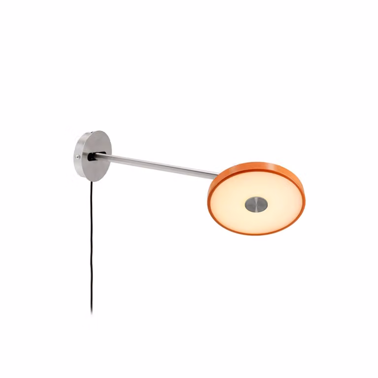 UMAGE Applique da parete di design Asteria Long, dimmerabile, Giallo / Arancione, Camera da letto, Metallo, Design, Applique