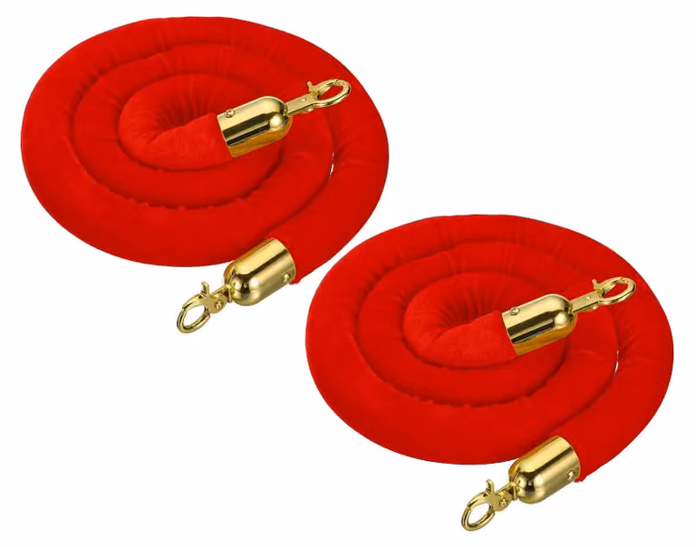Corda di sicurezza Samt, 15 metri, rosso e oro, confezione da 2 con ganci a moschettone