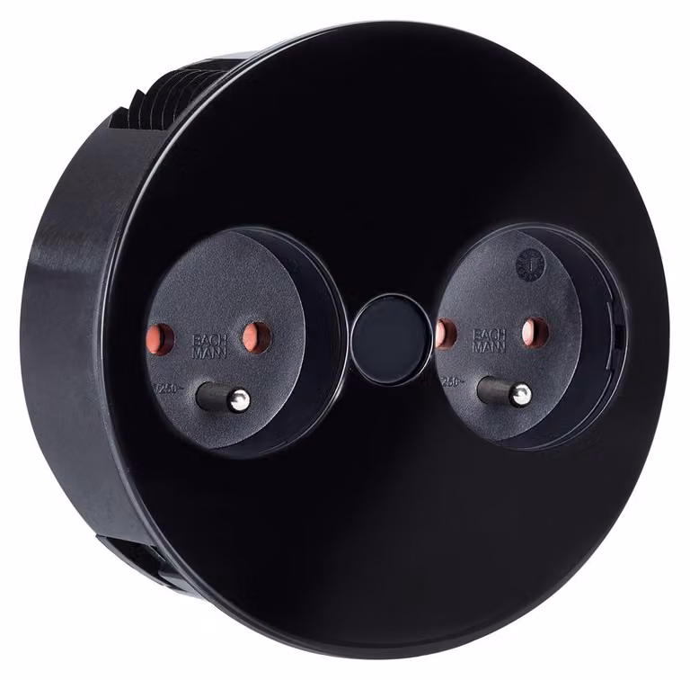 BACHMANN TWIST 2xUTE 2,0m AEH nero 30GE seta opaca, nero, 2 m