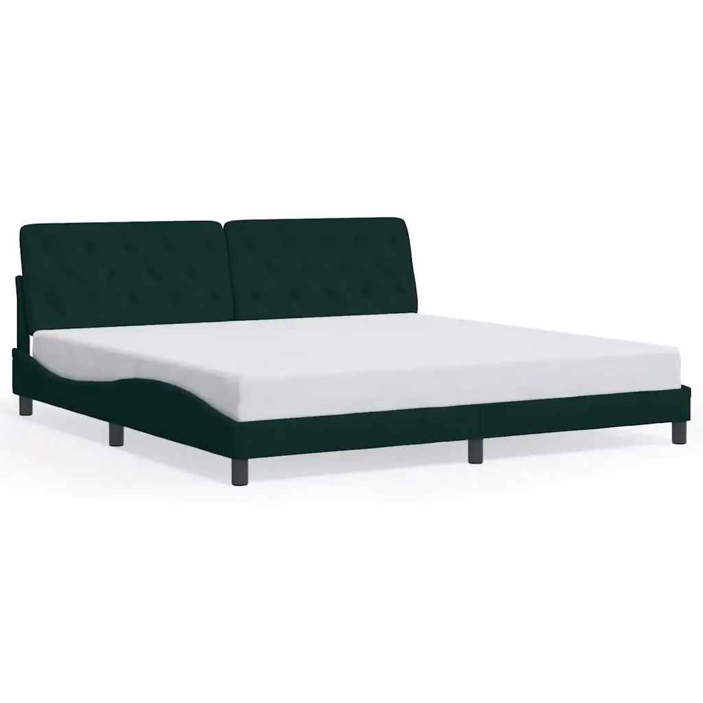 Giroletto vidaXL in Velluto Verde con Doghe in Legno L/P/H: 205 x 200 x 218 cm – 2