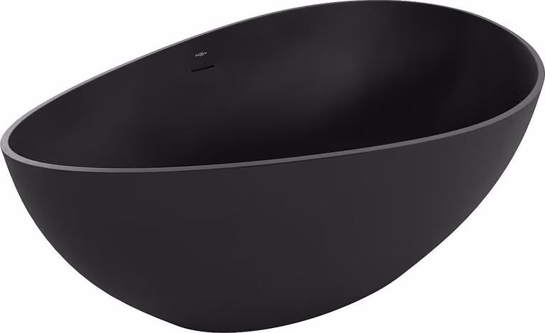 Mexen Parma vasca da bagno freestanding in conglomerato 160 x 95 cm, nero opaco - 57231609570