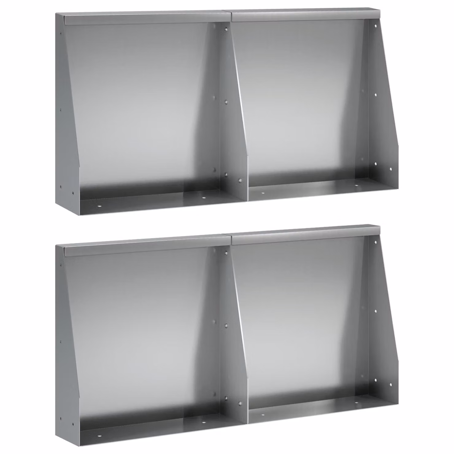 Set di 4 pezzi muro di contenimento per aiuole rialzate vidaXL in acciaio zincato argento L/P/H: 40 x 12 x 40 cm