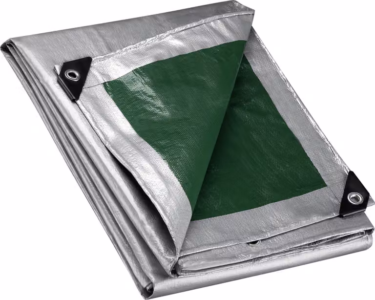 Telone Wiltec resistente alle intemperie verde grigio, telone impermeabile con occhielli 3 x 2 m, telone PE 120 g/m², telone da giardino resistente ai raggi UV, robusto telone protettivo