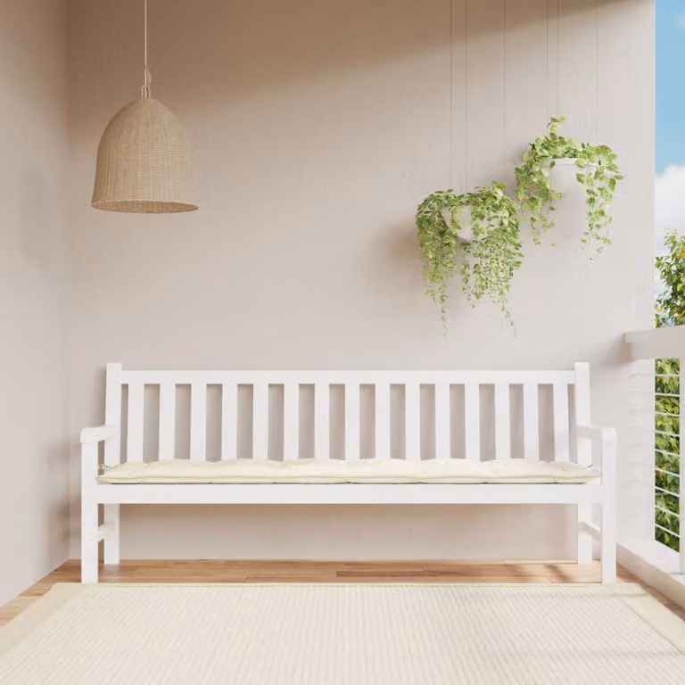 vidaXL Cuscino per Panca da Giardino Beige in Poliestere, L 200 x P 50 x H 7 cm