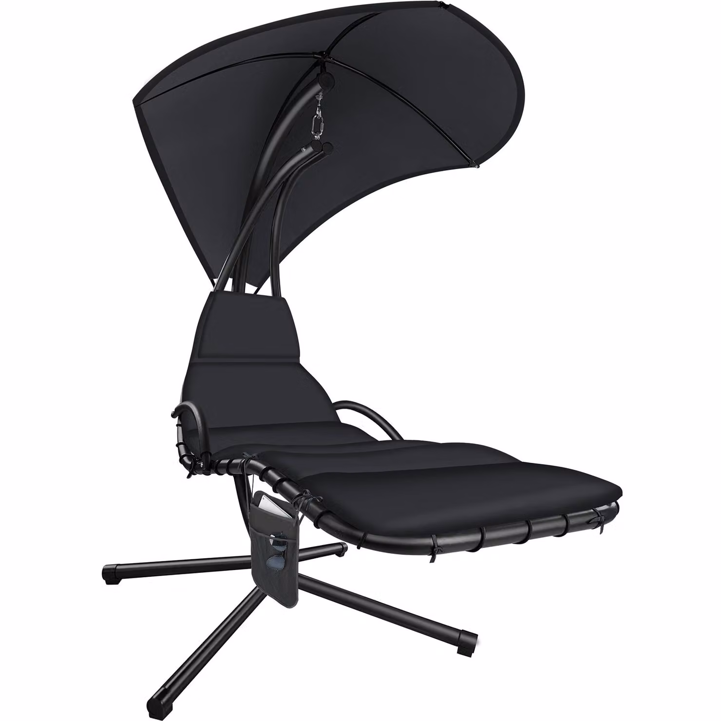 Sdraio sospesa Elaria TecTake con parasole e cuscini, colore nero – 4