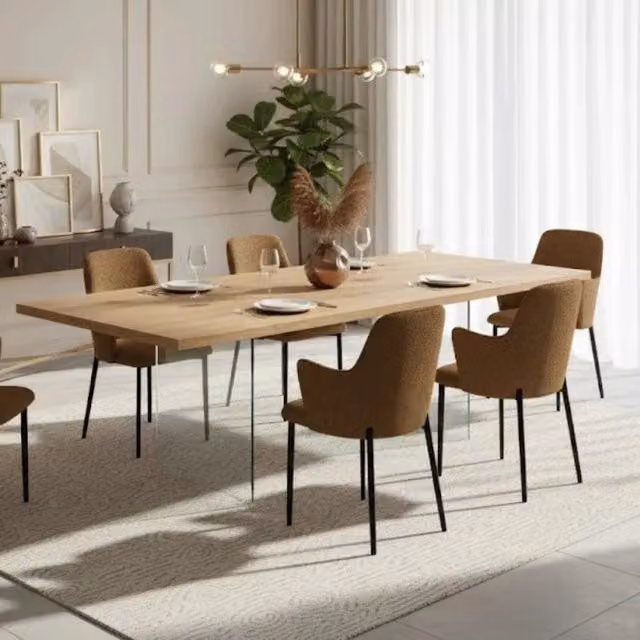 Tavolo da pranzo fisso Forest in legno impiallacciato rovere naturale color marrone Duzzle L: 200 cm, P: 100 cm, H: 76 cm