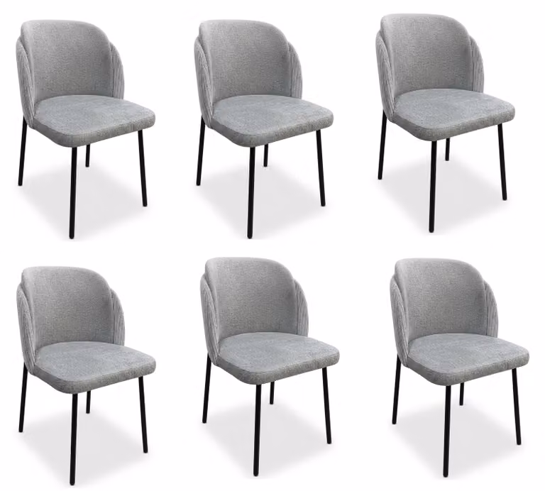 Sedie dal design moderno, grigie, comode, pratiche, ideali per la sala da pranzo, con imbottitura morbida